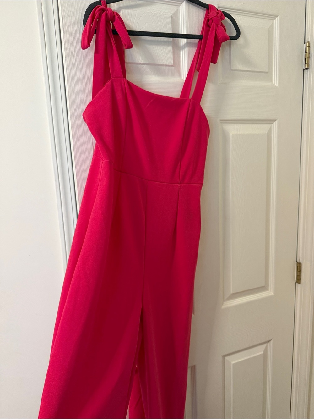 SHEIN Hot Pink Tie-Shoulder Jumpsuit